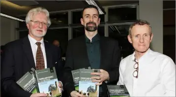  ??  ?? Bernard Browne who launched the books, with authors Aindi Mac Giolla Chomhghail­l and Conchubhar Ó Crualaoich.