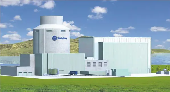  ?? Westinghou­se of AP ?? An artist’s rendering of an AP1000 nuclear power plant.