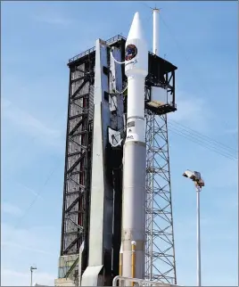  ?? AP PHOTO ?? This United Launch Alliance Atlas V rocket that will carry supplies to the Internatio­nal Space Station launched yesterday from Cape Canaveral Air Force Station in Cape Canaveral, Fla.