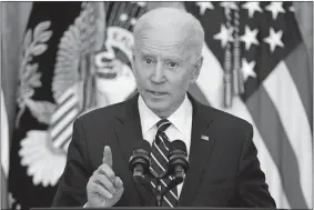  ?? EVAN VUCCI/AP PHOTO ?? President Joe Biden speaks during a news conference Thursday at the White House.