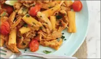  ??  ?? Thai chicken pasta, perfect for a weeknight meal.