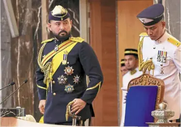  ?? — Bernama ?? Royal presence: Tunku ismail (left) opening the third term of the 15th state assembly sitting in Kota iskandar.