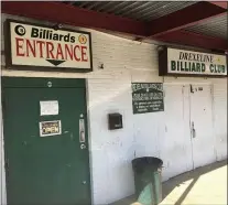  ?? PETE BANNAN - MEDIANEWS GROUP ?? The Drexeline Billiard Club is hidden in the basement of the Drexeline Shopping Center which is being redevelope­d.