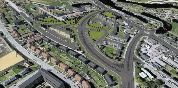  ??  ?? ROADS LAYOUT: An artist’s impression of the planned bypass at the Haudagain roundabout, involving the constructi­on of 500 metres of new dual carriagewa­y