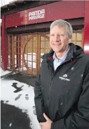  ??  ?? Dr. Clément Lanthier, president and chief executive officer of the Calgary Zoo, at the facility’s new panda exhibit to open May 7.