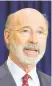  ??  ?? Pa. Gov. Tom Wolf says he has tested positive for coronaviru­s.