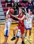  ?? JOSE QUEZADA, HUMEDIA — FOR THE TIMES-STANDARD, FILE ?? McKinleyvi­lle’s Jack Clancy powers through for two points despite rough defense by Eagle Point back in November. The Panthers closed 2022 with a tournament victory after beating Enterprise 4640.