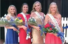  ?? PHOTO PROVIDED ?? 2019 Miss Blueberry, Abigail Powell & her Court Left to right 2nd Runner-up, Delanie Grovers; Miss Friendship, Abby Dolan; 1st Runner-up, Mary Yeo; Queen