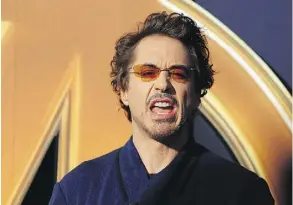  ?? THE ASSOCIATED PRESS ?? Robert Downey Jr. was among a herd of stars lassoed to appear at a glittering news conference, though few of them had much to say about Avengers: Infinity War.