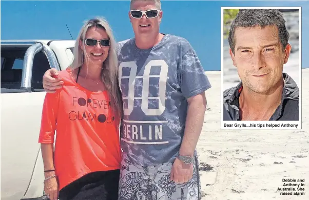  ?? Pictures: BERNARD COLLIS/SWNS, PA ?? Debbie and Anthony in Australia. She raised alarm