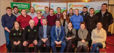  ??  ?? Sligo Macra na Feirme members at the recent final of the Macra na Feirme / Aurivo Silage Competitio­n in the Sligo Park Hotel Back ( l- r) Daniel Henderson, James Casey, Grace Ward, James Rolston, Miriam Lynch, Alan Hunter, Brendan Finnerty, Glenn...