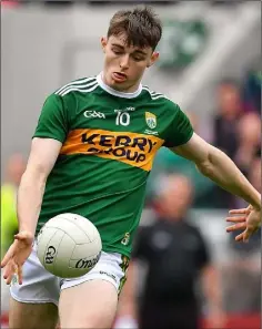  ??  ?? Diarmuid O’Connor, one of two Kerry Seniors on the Na Gaeil team along with Jack Barry, has been juggling club commitment­s with his involvemen­t with U.C.C., who suffered a shock defeat to an I.T. Carlow side including Wexford duo Cathal Walsh (Monageer-Boolavogue) and Niall Hughes (Kilanerin) in the Sigerson Cup quarter-final on Sunday. O’Connor came on at half-time and scored a point in the 3-9 to 0-14 loss.