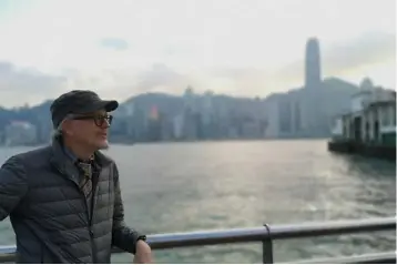  ??  ?? Kevin in Hong Kong Harbour on Christmas Day