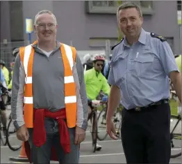  ??  ?? Paul Cunningham and Gabriel Power at the base at Bray Emmets.