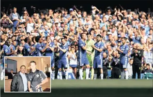  ??  ?? Chelsea main: Chelsea teammates and supporters give John Terry a rousing farewell. Inset: columnist Ashley Govender met John Terry on one of his trips to England.