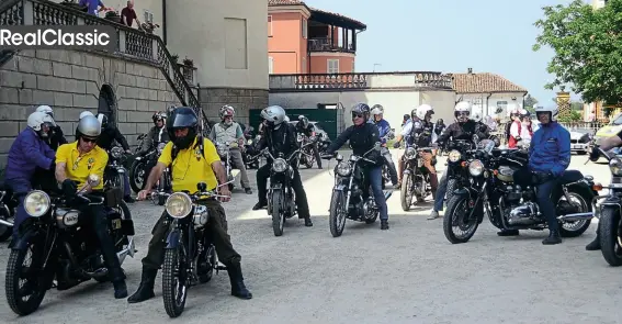  ??  ?? Top: After the gathering, the setting out. A truly fine selection of motorcycle­s