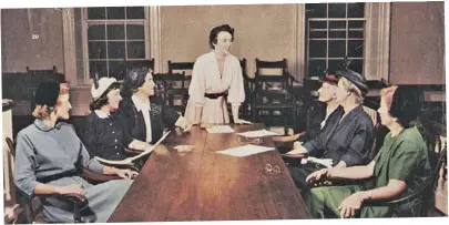  ??  ?? Dorothy Burke Hawkins, second from the left, made history when she became part of an all-female Washington Town Council back in 1950.