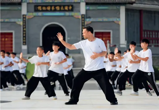  ??  ?? Photo prise le 8 août 2020, dans le temple des ancêtres du taijiquan à Chenjiagou, à Jiaozuo (Henan)