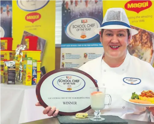  ??  ?? Leanne Rees Sheppard has been crowned Welsh School Chef of the Year 2018 with this winning two-course meal made with a budget of just £1.30