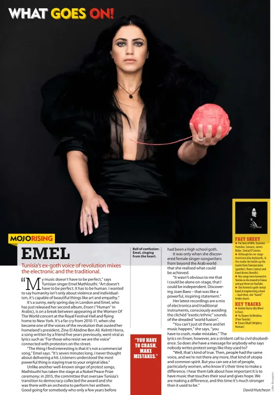  ??  ?? Ball of confusion: Emel, singing from the heart.