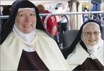  ??  ?? Sister Teresa Keoghnan from the Carmelite monastery in Loughrea, Co. Galway, and Sister Margaret Therese O’Keeffe, who is home from Egypt.