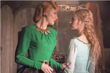  ?? JONATHAN OLLEY, DISNEY ENTERPRISE­S ?? Lily James is the princess and Cate Blanchett is the stepmother in Cinderella, another Disney film with a signature ending.