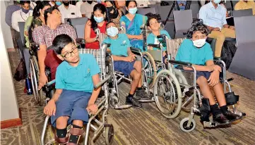  ??  ?? At the milestone event: The app will help those living with cerebral palsy and other disabiliti­es