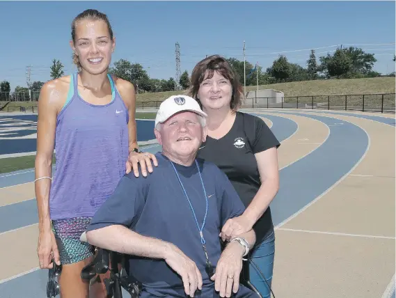  ?? THE CANADIAN PRESS ?? Melissa Bishop’s successes have come under the guidance of her biggest support team, former University of Windsor track coach Dennis Fairall and his wife Janet.