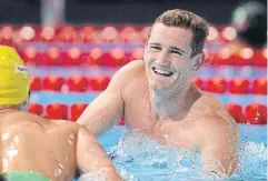  ?? AFP ?? Cameron van der Burgh celebrates after winning 50m breaststro­ke title at the 2013 world championsh­ips.