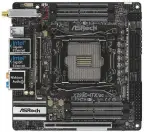  ??  ?? Met het mini-ITX-board Asrock X299EITX/ac kun je de 18 cores van een Skylake-X op het kleinst mogelijke oppervlak laten draaien.