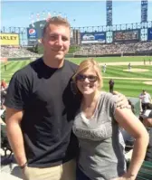 ?? PROVIDED ?? Maj. Thomas Schueman with mom Grace Picard at Sox park. “Let’s do the right thing and bring this guy and his children and his wife out of there,” Picard says of the brave Afghan interprete­r Schueman has been trying to help get out of Afghanista­n.