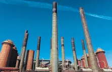  ??  ?? HIGH-RISING: A statue of Vulcan, the Roman god of fire and forge, stands as a symbol of Birmingham’s history as an iron-producing industrial city. Sloss Furnace, middle, was an iron-producing furnace that operated from 1882 to 1971.