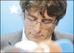  ?? REUTERS ?? Sacked Catalan leader Carles Puigdemont attends a news conference in Brussels, Belgium on Friday.