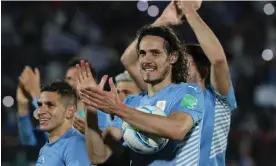  ?? Photograph: Raúl Martínez/AFP/Getty Images ?? Edinson Cavani after Uruguay’s win against Peru in qualifying. ‘There are things I see and feel in football that … I totally reject,’ he says.