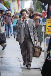  ??  ?? Denzel Washington plays his role in “Roman J. Israel, Esq.” with sincerity and a bit of goofiness.
