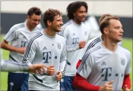  ??  ?? Leon Goretzka and Co in Bayern Munich training yesterday