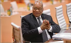  ?? SEAN GALLUP / GETTY IMAGES ?? South African President Jacob Zuma faces a no-confidence vote today. More than 60 of the 249 lawmakers in his party have to rebel for the motion to pass.