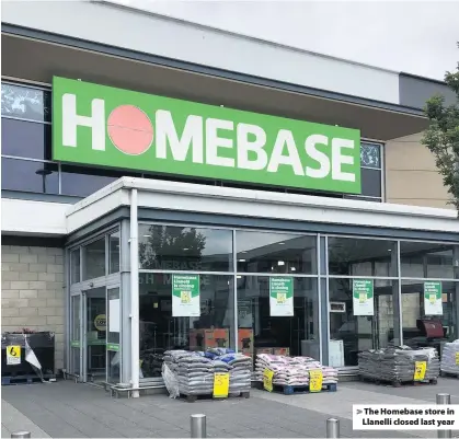  ??  ?? > The Homebase store in Llanelli closed last year