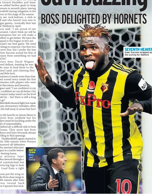  ??  ?? SEVENTH HEAVEN Isaac Success wrapped up the scoring for Watford