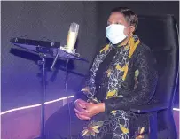  ??  ?? Informatio­n, Publicity and Broadcasti­ng Services Minister Monica Mutsvangwa gets a feel of the Instak recording studio at the Museum of African Liberation in Harare