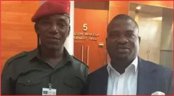  ??  ?? with Minister of Sports, Dalung Solomon