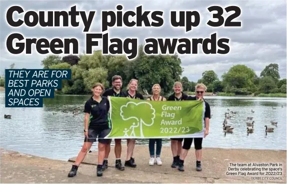  ?? DERBY CITY COUNCIL ?? The team at Alvaston Park in Derby celebratin­g the space’s Green Flag Award for 2022/23