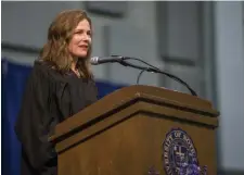  ?? Ap file ?? LOOKING RIGHT: Judge Amy Coney Barrett, a frontrunne­r to fill the Supreme Court seat vacated by the death of Justice Ruth Bader Ginsburg, has establishe­d herself as a conservati­ve on hot-button legal issues.