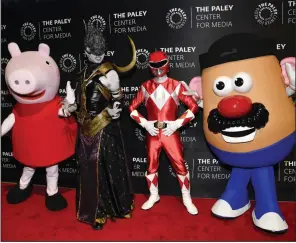  ?? (AP) ?? Hasbro toy characters pose at “The Paley Honors: A Gala Tribute to Hasbro’s Centennial,” hosted Oct. 23, 2023, by The Paley Center for Media in New York.