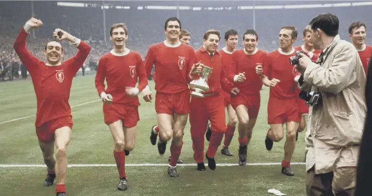  ??  ?? 0 Ian St John, main picture, left, scored the winning goal in the 1965 FA Cup final. He became a TV star with Jimmy Grevaes on Saint & Greavsie and was a favourite of Bill Shankly, bottom right
