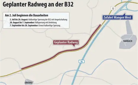  ?? GRAFIK: WEINERT ?? Der geplante Radweg ist hier zu sehen.