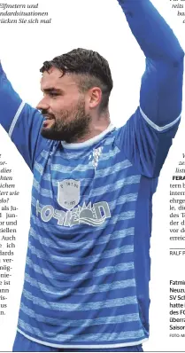  ?? RALF POLLMANN STELLTE DIE FRAGEN FOTO: MICHAEL GOHL ?? Fatmir Ferati, Neuzugang des SV Schermbeck, hatte im Trikot des FC Kray eine überragend­e Saison 2018/19.