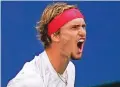 ?? SETH WENIG/ASSOCIAETD PRESS ?? Alexander Zverev reacts during a match against Borna Coric during the quarterfin­als of the U.S. Open on Tuesday in New York.