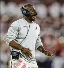  ?? JORDAN KELLY/ICON SPORTSWIRE 2024 ?? Travaris Robinson is a key staff addition for Kirby Smart. Robinson had been Alabama’s secondary coach and is considered an ace recruiter.