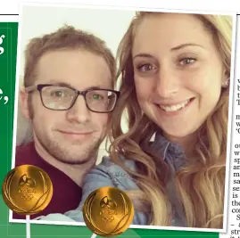  ??  ?? WINNING DUO: Olympic cyclists Laura Trott, 24, and her fiance, 28-year-old Jason Kenny